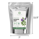 Organic Alfalfa Leaf 4 oz. (113g), USDA Certified Organic Alfalfa Leaf Herb Loose Leaf Tea, Medicago Sativa Herb, Alfalfa Tea Leaves, Cut & Sifted