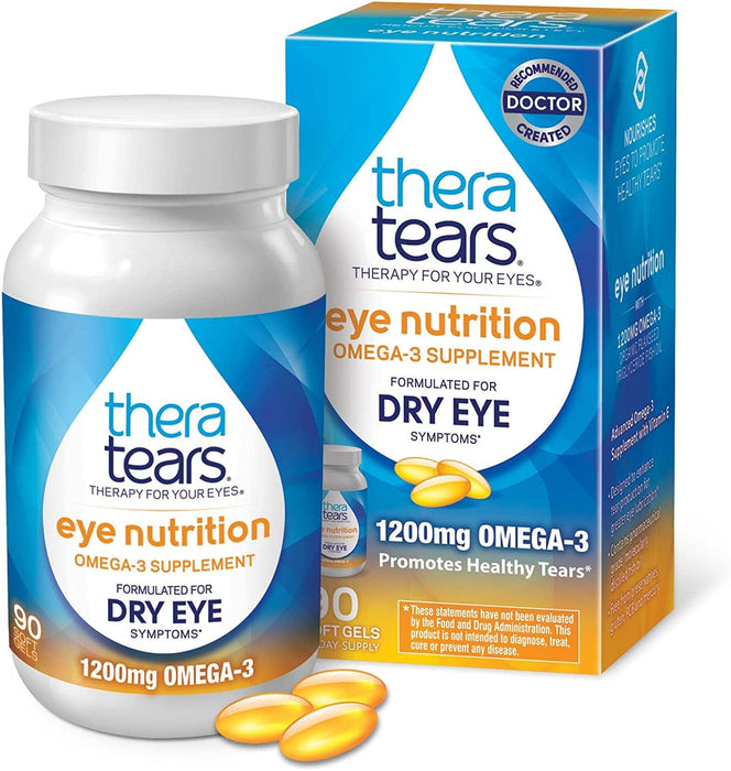 THERA TEARS Nutrition, 1200mg Omega-3 Supplement Capsules, 90-Count (Pack of 2)