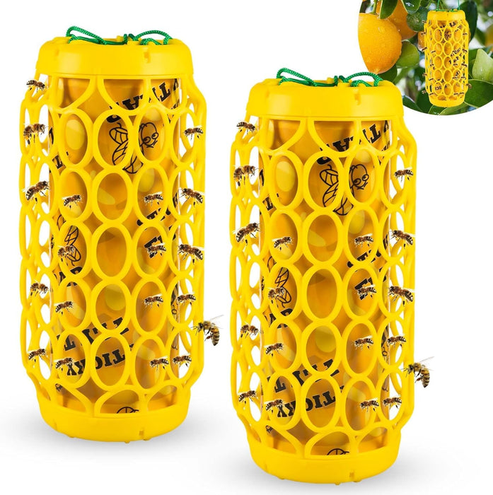 2 PCS Wasp Traps Outdoor Hanging Wasp Repellent Indoor/Outdoor Bee Traps Catcher, Effective Insect Trap,Yellow Jacket Trap Bee Killer, Flying Catcher, Gnat, Mosquito,Bee, Wasp Flying Insect Killer