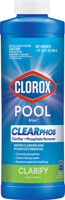 Clorox® Pool&Spa™ Swimming Pool ClearPHOS Water Clarifier and Phosphate Remover, 1 Quart (Pack of 1)