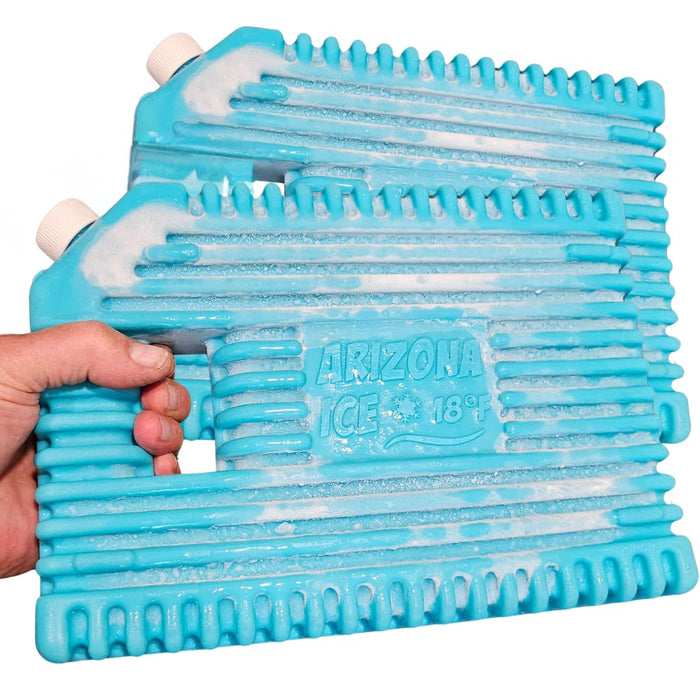 Arizona Ice Large Industrial Ice Packs | Replaces 10lbs of Ice |18°F (-8°C) | Deepest Grooves | May Freeze Drinks | USA Company | 12" x 9" | Two Pack