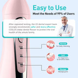 COSLUS Water Dental Flosser Teeth Pick: Portable Cordless Oral Irrigator 300ML Rechargeable Travel Irrigation Cleaner IPX7 Waterproof Electric Waterflosser for Teeth Cleaning F5020E Pink