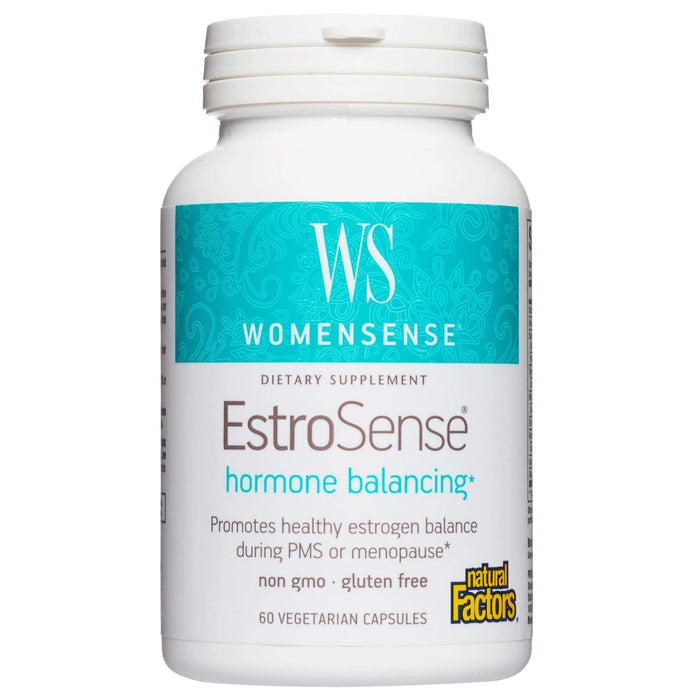 WomenSense EstroSense by Natural Factors, Natural Supplement to Support Estrogen and Hormone Balance During PMS or Menopause, Vegan, Non-GMO, 120 Capsules