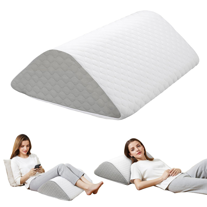 ZNUZDRK Knee Wedge Pillow, 8" Knee Pillow for Back Sleeping, Leg Elevation to Elevate Knee Triangle Pillow Post Surgery Recovery, Leg Pillow for Knee Support, Hip Back Pain Relief