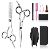 Hair Cutting Scissors Thinning Shears Set, Fcysy Professional 10 Pcs Sharp Barber Hair Cutting Kit Haircut Scissors Hairdressing Shears with Hair Scissors Accessories in Leather Case for Women Men Pet