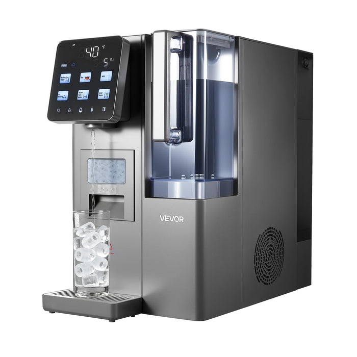 VEVOR Water Dispenser with Ice Maker, 3-in-1 Countertop Water Dispenser, 35 LBS/24H, 12 Cubes/7 Min Fast Ice Making with 4 LBS Storage, Bullet/Crushed ICES & Cold-Water (100 LBS/24H)