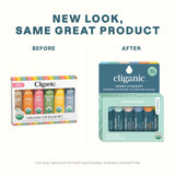 Cliganic Organic Lip Balm Set (2 Packs of 6 Tubes), 100% Natural Moisturizer for Cracked & Dry Lips (Packaging May Vary)