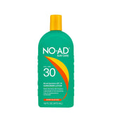 NO-AD SPF 30 Sunscreen Lotion | Broad Spectrum UVA/UVB Protection | Water Resistant | Octinoxate & Oxybenzone Free with moisturizing Vitamin E and Aloe 16oz | Pack of 2