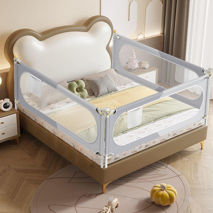 Yozoia Bed Rail for Toddlers, Baby Bed Rail Guard with Double Child Safety Lock, 30 Speed Height Adjustable, King & Queen Size Bed