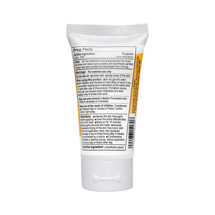 De La Cruz Sulfur Ointment - Cystic Acne Treatment for Face and Body - Daily 10 Min Hormonal Acne Spot Treatment Mask - Safe and Effective Ointment that Clears Up Pimples - 2.6 OZ Tube, 2-Pack