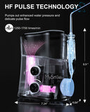 MySmile 1000ML Countertop Water Dental Flosser Teeth Cleaner 10 Settings Electric Power Oral Irrigator with UV Sanitizer Light Storage Bag and 7 Jet Tips