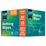 Inspire Ultra Thick Rinse-Free Bath Towels | Shower Towels - Flush-Free Wet Wipes with Aloe | Thick Strong Extra Large Towels for Adults | Body Wipes for Adults Bathing No Rinse