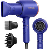 Wavytalk Professional 1875 Watt Hair Dryer Blow Dryer with Diffuser Nozzle Comb and Concentrator Negative Ions Fast Drying Light and Quiet with Ceramic Technology for All Hair Types Sapphire Blue