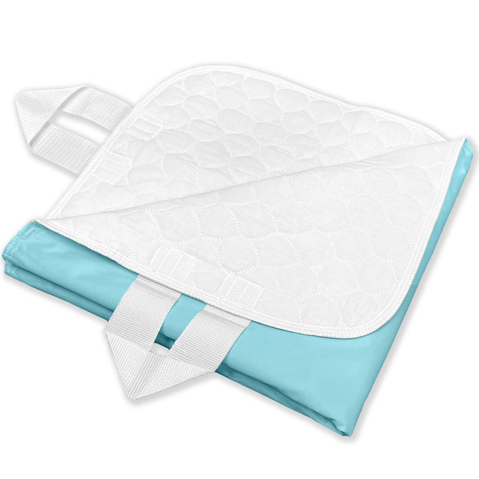 RMS Ultra Soft 4-Layer Washable and Reusable Incontinence Bed Pad - Waterproof Bed Pads with 4 Convenient Handles to Assist in Home Health Care, 34X54 Inch