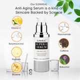 Vitamin Super C Serum for Women over 70, Rapid Anti Aging Serum, Face Lift Cream, Super Hydrates, Softens, Lifts and Firms, Fights Wrinkles, Reduces Dark Spots and Age Spots (60ml-2PCS)