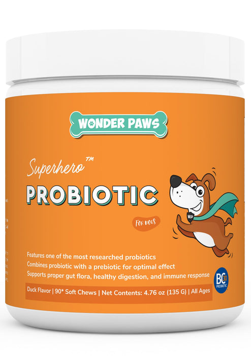 Wonder Paws Probiotics for Dogs – Daily Probiotic Supports Gut Health, Digestion, Gas, Bloating, Constipation, Stomach Relief & Immune Support - With Natural Probiotic & Prebiotic – 90 Probiotic Chews