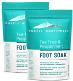 Tea Tree,Peppermint,MSM & Epsom Salt Foot Soak-for Athletes Foot Burning & Itching-Stubborn Foot Odor-Softens Callouses-Soothing for Foot Discomfort-All Natural Made in The USA-Purely Northwest-2 LB