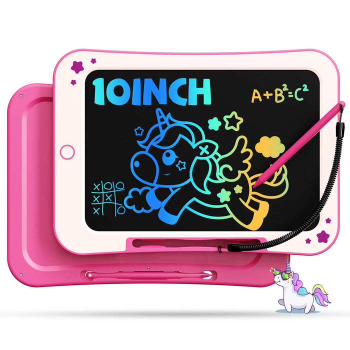 LCD Writing Tablet for Kids, 10inch Toddler Girl Toys Doodle Board, Mess Free Coloring Drawing Board, Preschool Learning Toys,Christmas Birthday Easter Gifts for 3-12 Year Old Girls(Pink)