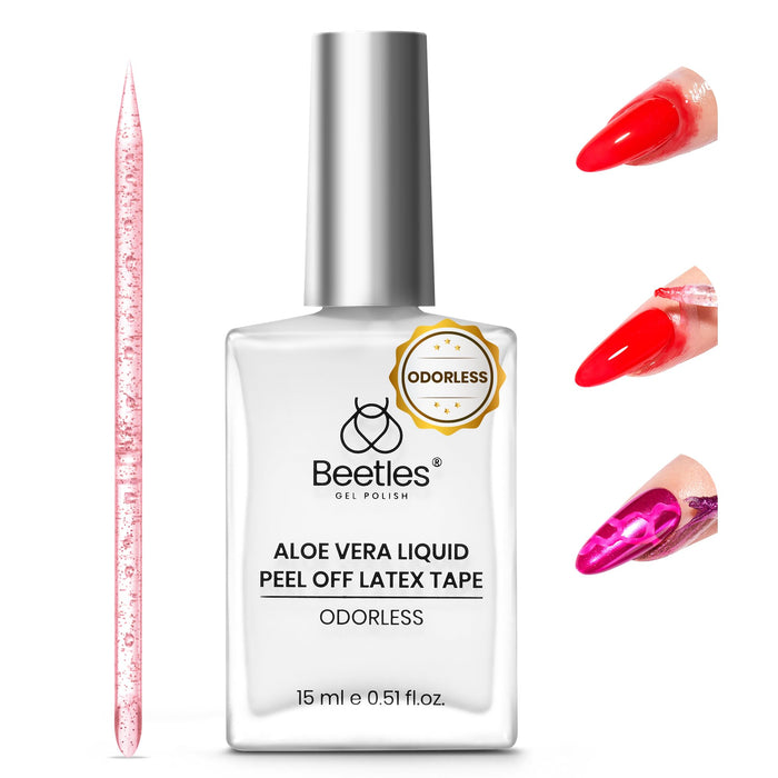 Beetles Nail Foil Glue Gel 2 Bottles 15ML with 20PCS Flower Butterfly and Metal Foil Stickers Set Nail Transfer Glues Manicure Art DIY Nail, LED Lamp Required Soak Off