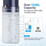 Portable Water Flosser Professional for Teeth Cleaning with 5 Pressure Modes, Over 320ML Removable Water Tank, Type C Rechargeable Oral Irrigator with 5 Jet Tips, Waterproof Travel Case Blue