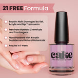 CAKE Power Boost Nail Strengthener & Nail Polish Duo: Color "French Connection - Keratin, Vitamin E, & Biotin Enriched, Nail Growth & Nail Hardener, (1 FL oz) CAKE Nail Treatment & Color