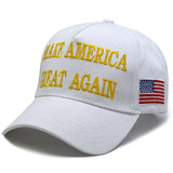 Trump Hat 2024 MAGA Hat 45 47 Hat Embroidered Make America Great Again Hats Trump Slogan with USA Flag Cap Donald Trump Merchandise Gift for Women Men (White)