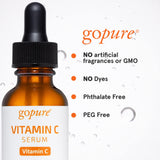 goPure Vitamin C Serum for Face - Radiance-Boosting Face Serum for Glowing Skin, Formulated with Antioxidants Vitamin C and Ferulic Acid to Support more Even-Toned and Brighter-Looking Skin - 1 fl oz