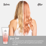 Four Reasons Color Mask - Rose Gold - (27 Colors) Toning Treatment, Color Depositing Conditioner, Tone & Enhance Color-Treated Hair - Semi Permanent Hair Dye, Vegan and Cruelty-Free, 6.76 fl oz