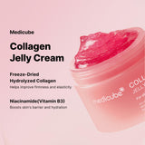 Medicube Collagen Jelly Cream- Niacinamide & Freeze-Dried Hydrolyzed Collagen - Boosts skin's barrier hydration and gives 24h Glow & Lifted Look - No artificial color, Korean skincare (3.71 fl.oz.)