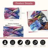 Tobeffect Wide Headbands for Women, Tie Dye Extra Large Turban Headband Boho Hairband Hair Twisted Knot Accessories, 6 Pack