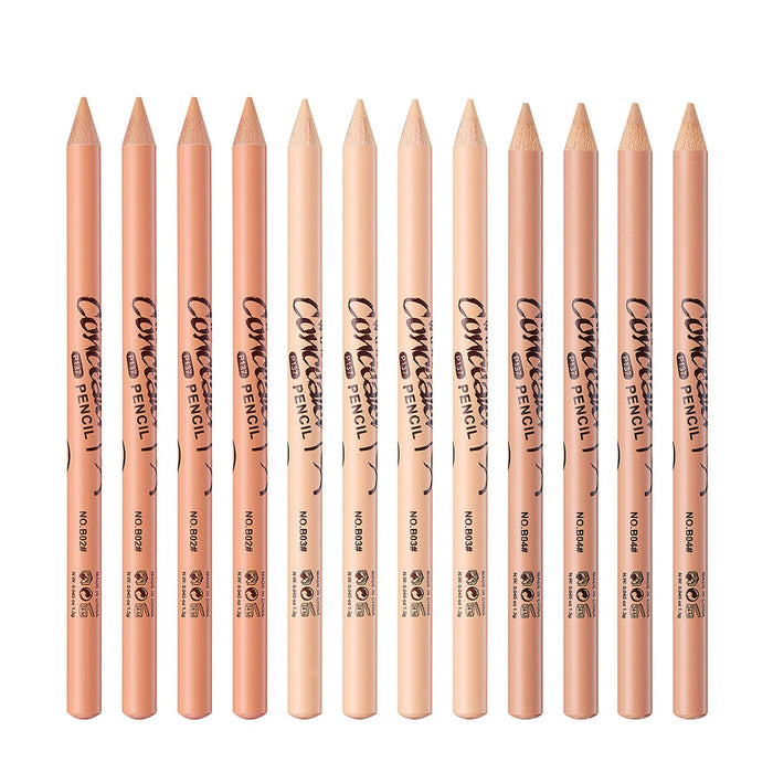 12 Pcs Wonder Concealer Pencil，3 Colors Face Concealer Pencil，Evens Out Skin Tone，Can Perfection Conceal Blemish，Dark Circle，Aging Spot，Acne，etc