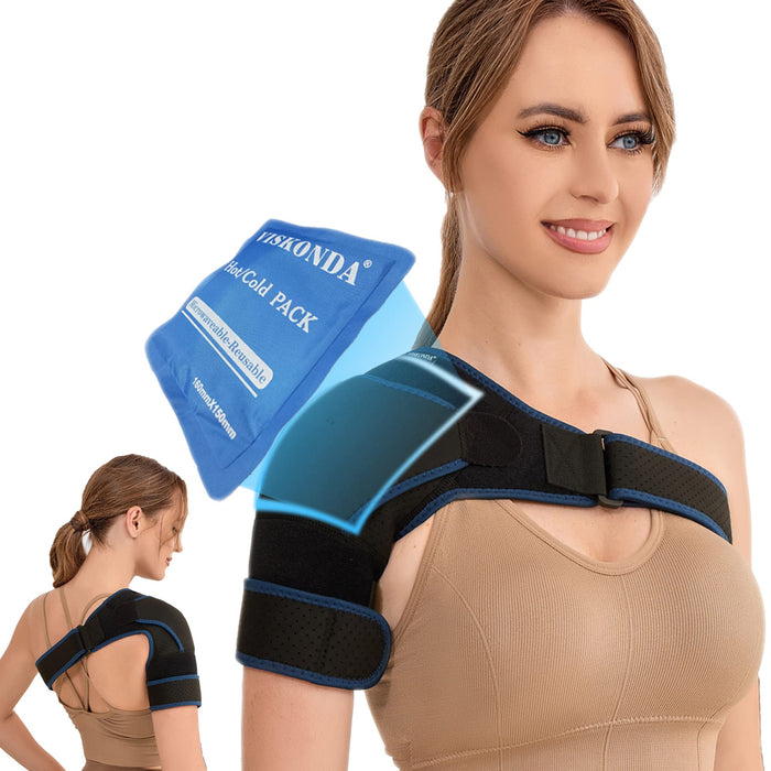 VISKONDA Shoulder Brace - Support and Compression Sleeve,Rotator Cuff Shoulder Brace for Men&Women,for AC Joint Pain Relief,Arm Stability,Injuries&Tears,Bursitis,Swelling,Tendonitis(Small)