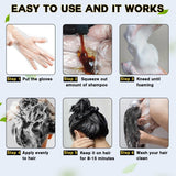 IIIMEIDU Hair Dye Shampoo 3 in 1 for Gray Hair, Herbal Ingredients Shampoo Black Hair Dye for Women Men, Grey Coverage Shampoo 500ml (Black)