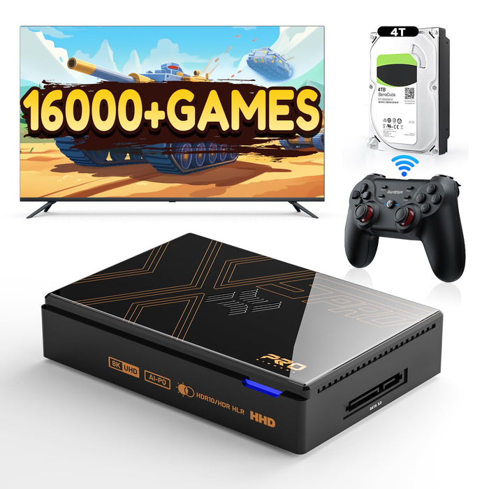 Kinhank Super Console X5 PRO Video Game Consoles with 16000+ Games, Android 12 OS,8GB+64GB Retro Game Console Support AV1, WiFi 6 BT 5.0, RK3588S Chipset, Wireless Controller,8K UHD Output