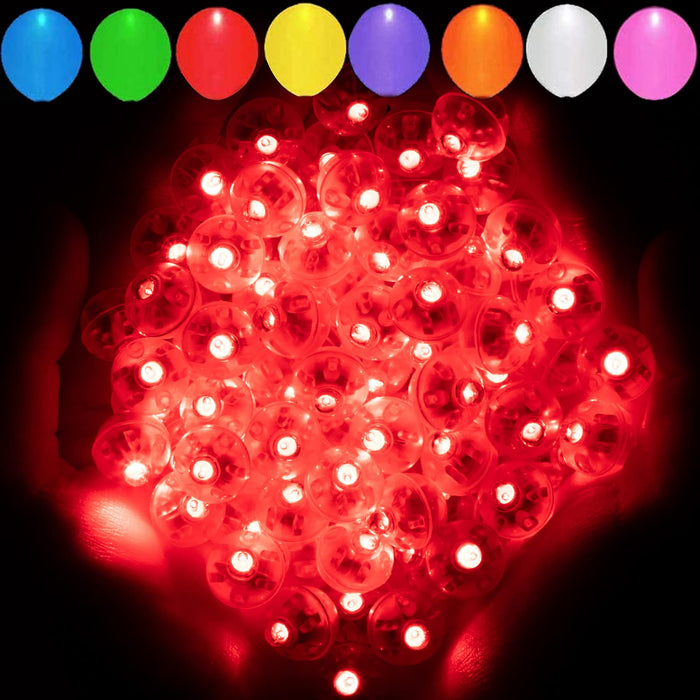 Aogist 100pcs Red Balloon Lights,Long Standby Time Waterproof Mini Light,Battery Powered,Round LED Ball Lamp for Latex Balloon Paper Lantern Birthday Christmas Halloween Party Decorative