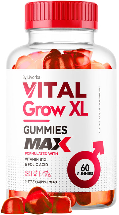 Vital Grow XL Male Gummies - Men's Performance Gummies 1050MG Vital GrowXL Blend, Vital Growth Gummy Advanced Gomitas Formula, 60 Gummies for 1 Month