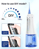 Water Dental Flosser Cordless for Teeth Cleaner,4 Modes 5 Jet Tips Dental Oral Irrigator,Rechargeable IPX7 Waterproof,Portable Teeth Cleaning Pick for Home Trave(White)