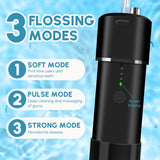 GENKENT Portable Water Flosser Cordless for Teeth Cleaning, Dental Oral Irrigator Telescopic Water Tank with Travel Bag (Black)