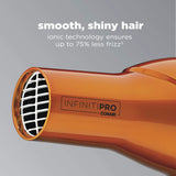 INFINITIPRO by CONAIR Hair Dryer, 1875W Salon Performance AC Motor Hair Dryer, Conair Blow Dryer, Orange with Bonus Blow-Out Brush