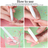 Maitys 2 Pieces Nail Whitening Pencil 2-in-1 White Nail Pencil DIY Nail Design Manicure with Cuticle Pusher