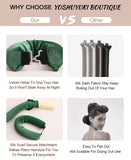 Velvet Heatless Curling Set No Heat Hair Curlers Overnight Curls Blowout Rods Soft Large Hair Rollers to Sleep for Long Hair Heatless Curling Rod Headband Jumbo Rods Curler - Everglade Green