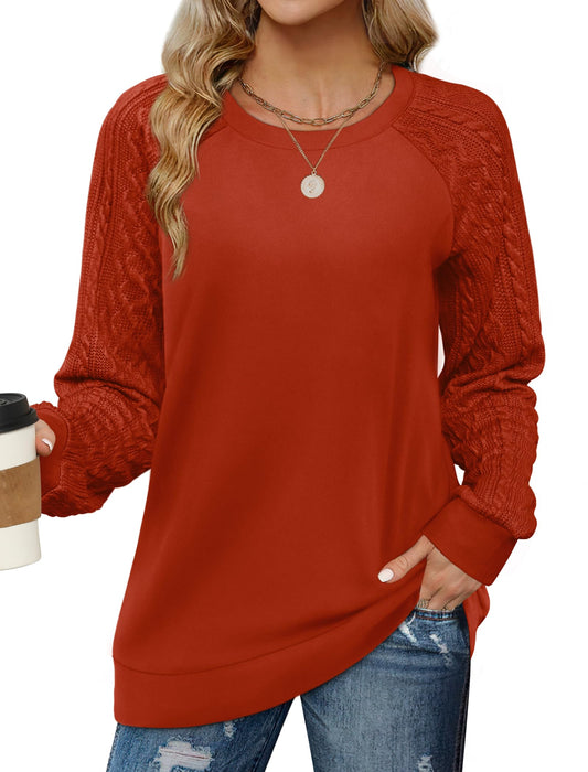 Saloogoe Red Sweatshirt for Women Christmas Sweaters 2024 Long Sleeve Fashion Shirts M