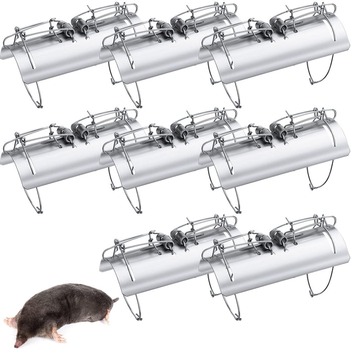 Mole Trap Half Round Metal Mole Killer Reusable Ground Squirrel Trap Heavy Duty Gopher Rat Vole Traps Tactical Traps for Outdoor Lawn Garden Yard Gopher Vole Trapping (4 Packs)