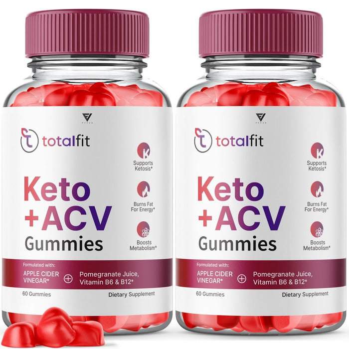 (2 Pack) Total Fit Keto ACV Gummies Advanced Weight Loss, Total Keto ACV Apple Cider Vinegar Gummies for Weight Loss, Totalfit Keto ACV + BCB Top Good Health Labs 525 MG (120 Gummies)