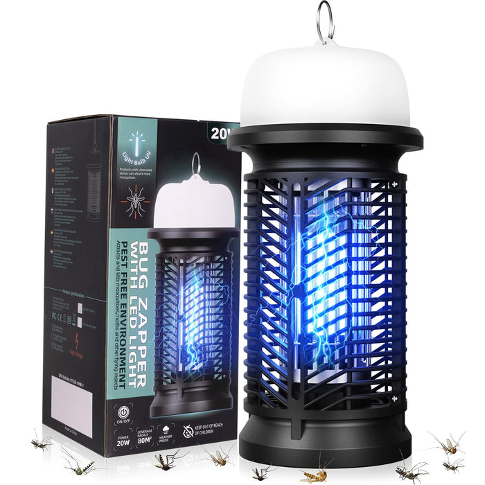 DEEZEE Bug Zapper Outdoor Indoor，Mosquito Zapper with LED Light,4200V Electric Fly Zapper,20W Insect Zapper&Mosquito Killer lamp for Home, Patio, Kitchen, Backyard, Camping, Plug-in