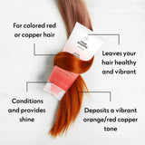 Four Reasons Color Mask - Red Copper - (27 Colors) Toning Treatment, Color Depositing Conditioner, Tone & Enhance Color-Treated Hair - Semi Permanent Hair Dye, Vegan and Cruelty-Free, 6.76 fl oz