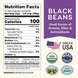 Organic Dried Black Beans 1lb Bulk by Doudlah Farms - Farmed From Regenerative Soil - Vegan, Non-GMO, Grown In USA - Fiber & Protein for Soups, Burritos, Salads, and More!