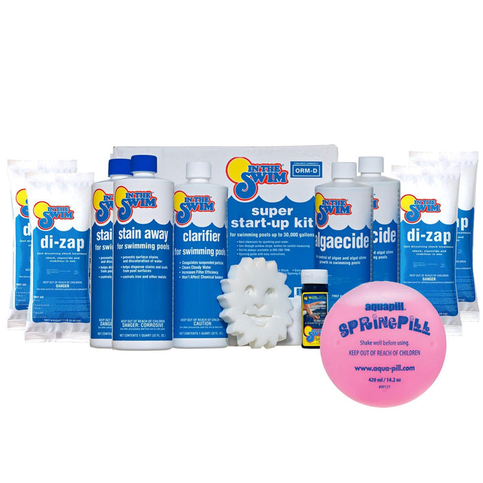 In The Swim Pool Super Opening Chemical Start Up Kit and Spring Pill - Above Ground and In-Ground Swimming Pools - Up to 35,000