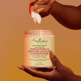 SheaMoisture Leave-In Conditioner, Strengthen & Restore with Jamaican Black Castor Oil - Conditioning Hair Treatment for Dry, Damaged Hair, Detangler & Deep Conditioner, 20 Oz (Pack of 2)