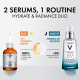 Vichy Bestsellers Duo | Skin Care Set with 15% Pure Vitamin C Serum and Mineral 89 Booster Hyaluronic Acid Serum | Facial Skin Care Kit for Brightening, Hydrating, & Firming